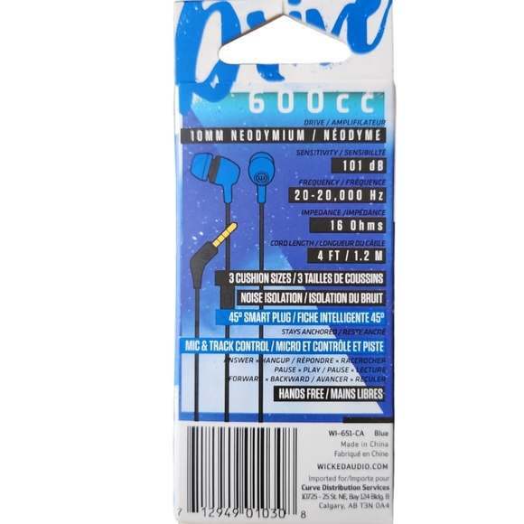 Wicked Audio Mic x Track control 600 cc earbud headphones 🎧 - Picture 2 of 4